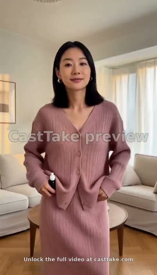 Preview 1: three looks, serum bottle in hand